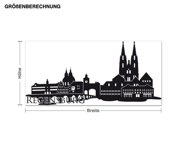 Wall stickers metropolises Skyline Regensburg