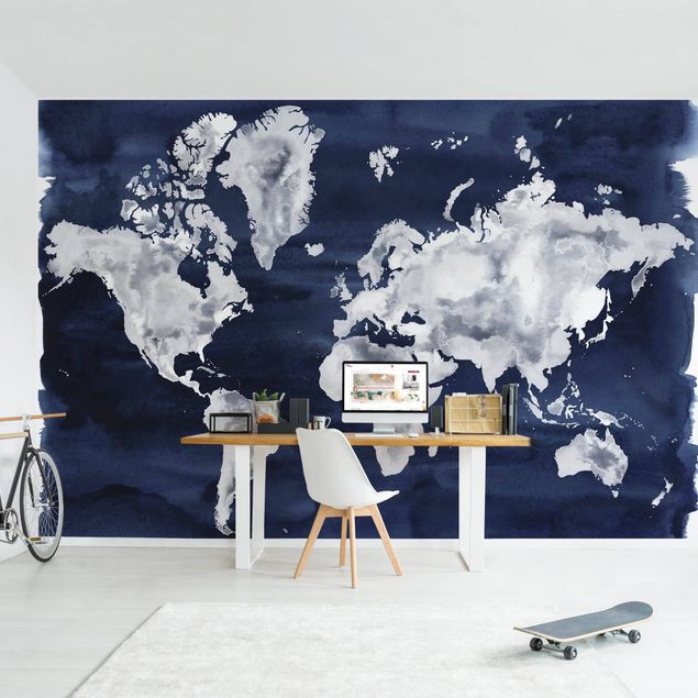 Wallpapers Water World Map Dark