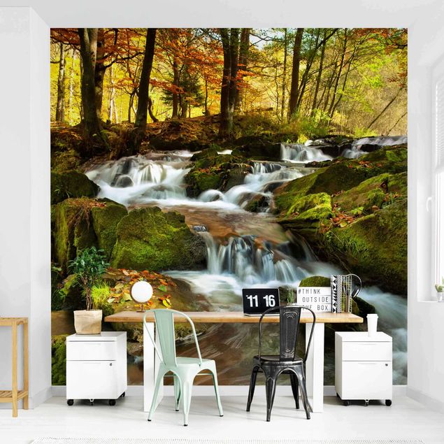 Wallpaper - Waterfall Autumnal Forest