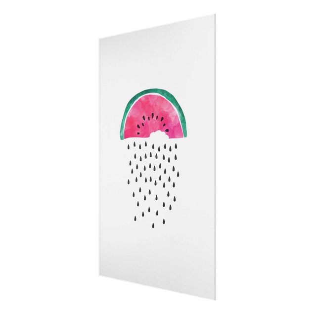 Glass print - Watermelon Rain