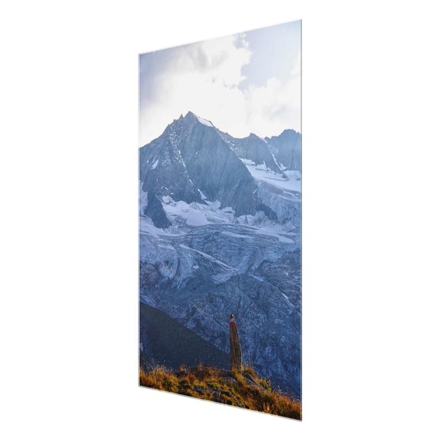 Glass print - Marked Path In The Alps