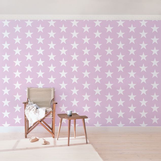 Wallpaper - White Stars On Light Pink