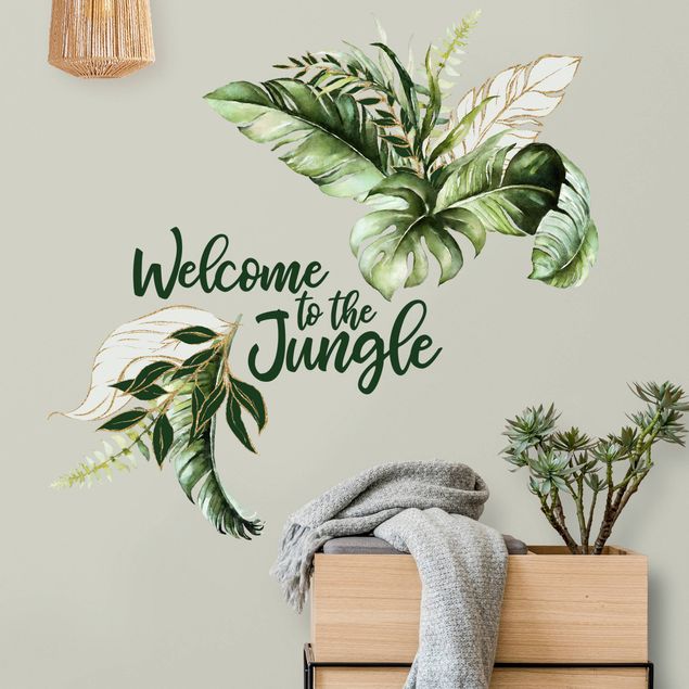 Plant wall decals Welcome to the Jungle - Leaves Watercolor