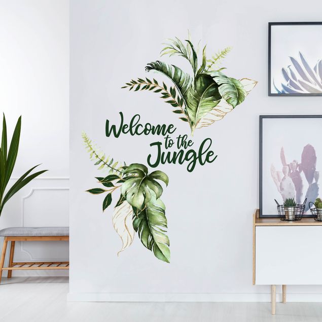 Wall decal Welcome to the Jungle - Leaves Watercolor