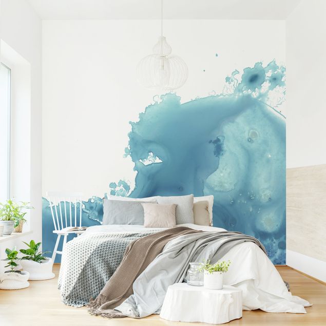 Wallpapers Wave Watercolour Turquoise II