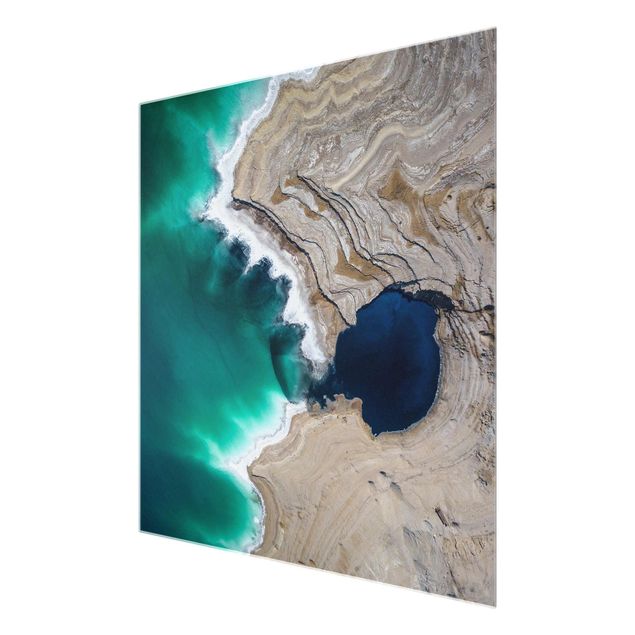 Glass print - Wild Coastal Bay In Israel