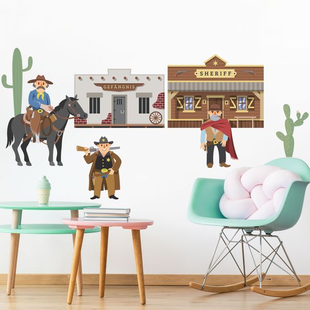 Wall stickers indians Wild West - Sheriff and Ganove