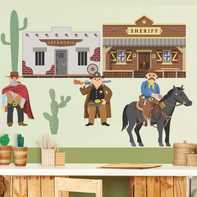 Wall art stickers Wild West - Sheriff and Ganove
