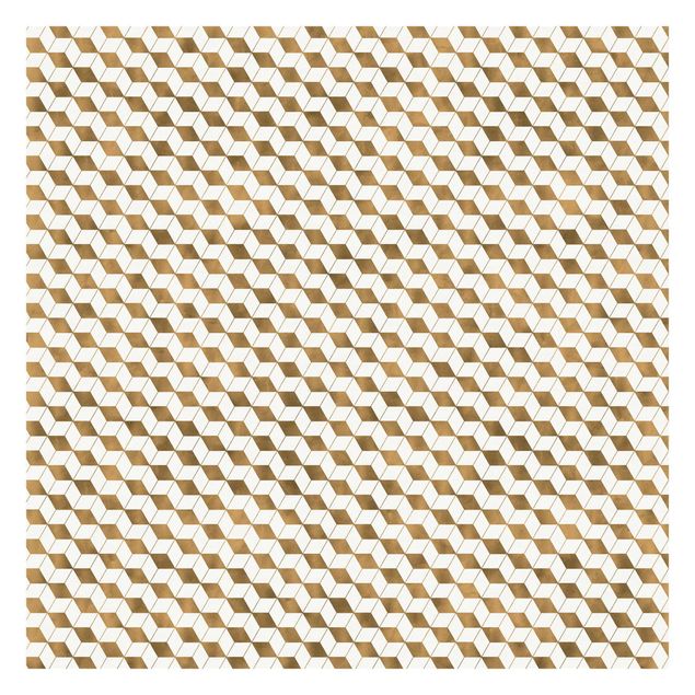 Wallpaper - Cube Pattern In 3D Gold