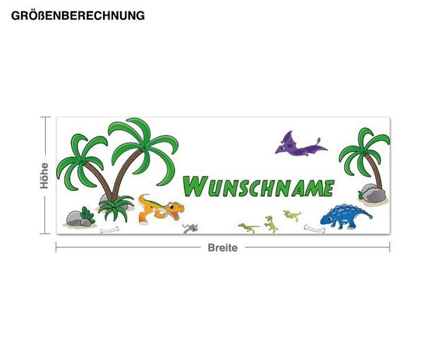 Wall stickers dinosaurs Jurassic Landscape Customised Text