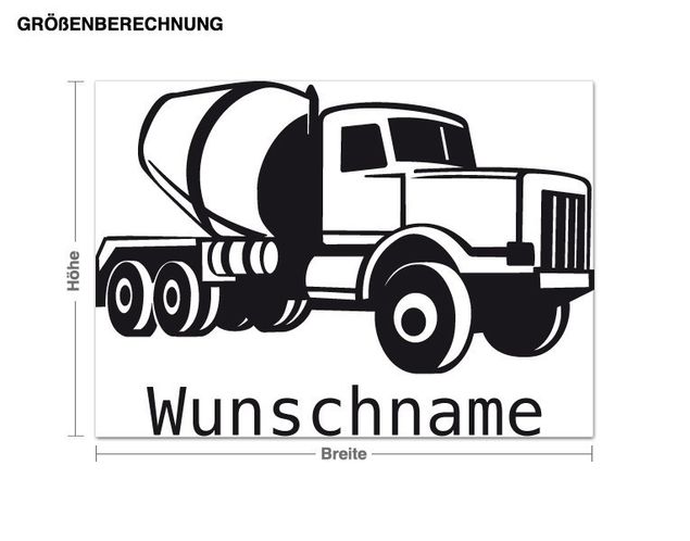 Wall decals quotes Concrete Mixer With Customised Name