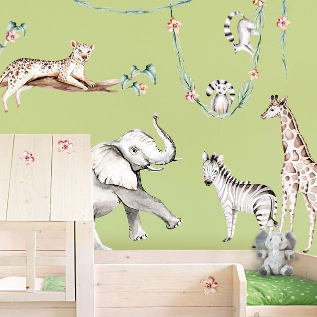 Wall stickers elefant XXL Watercolour Africa Animals Set