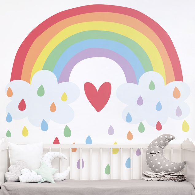 Wall stickers rainbow XXL Rainbow Heart Colourful