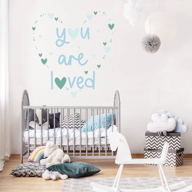 Wall sticker - You Are Loved Heart Blue