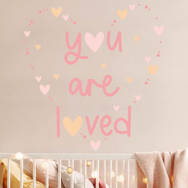 Wall stickers You Are Loved Heart Light Pink