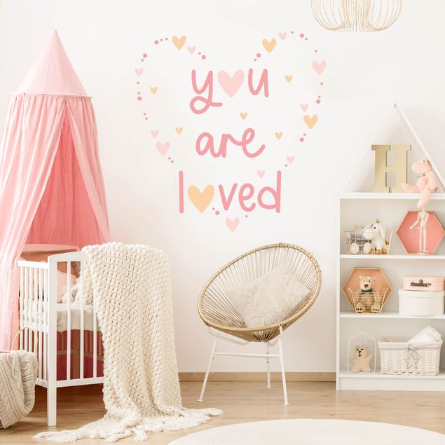 Wall sticker - You Are Loved Heart Light Pink