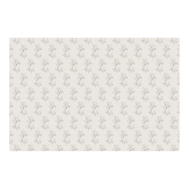 Wallpaper - Delicate Flowers In Grey