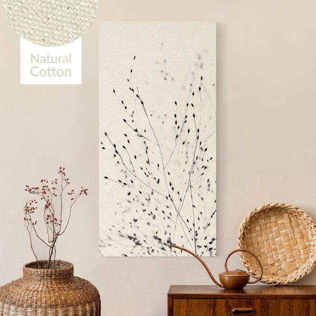 Natural canvas print - Soft Grasses In Shadow - Portrait format 1:2
