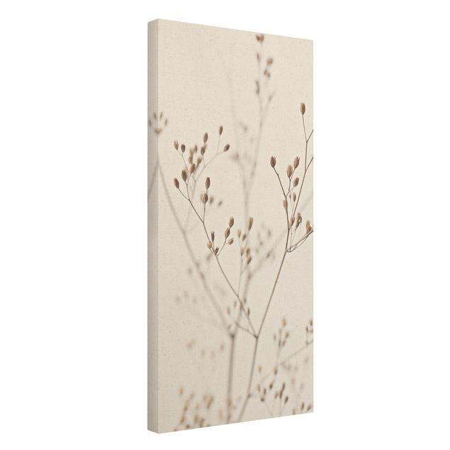 Natural canvas print - Delicate Buds On A Wildflower Stem - Portrait format 1:2