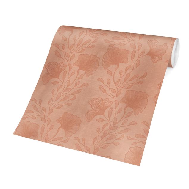 Walpaper - Delicate Branches In Rosé Gold