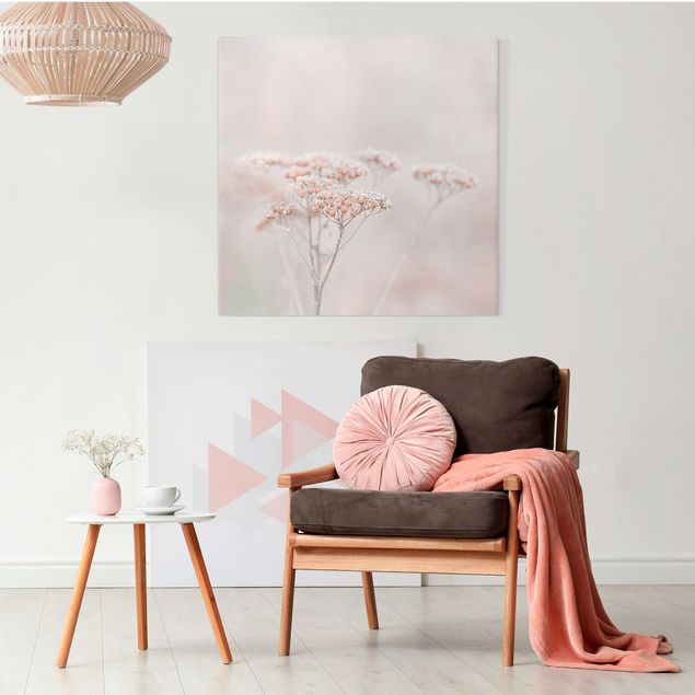 Print on canvas - Pale Pink Wild Flowers