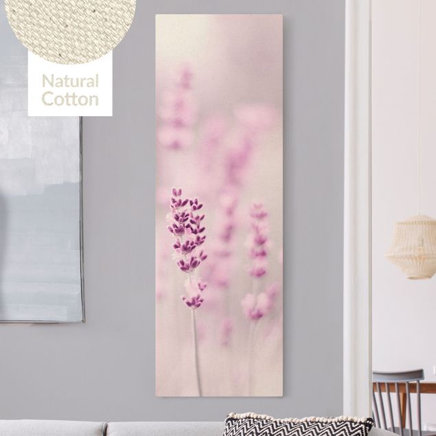 Natural canvas print - Pale Purple Lavender - Portrait format 1:3