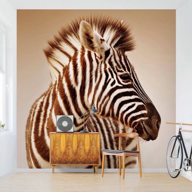 Wallpaper - Zebra Baby Portrait
