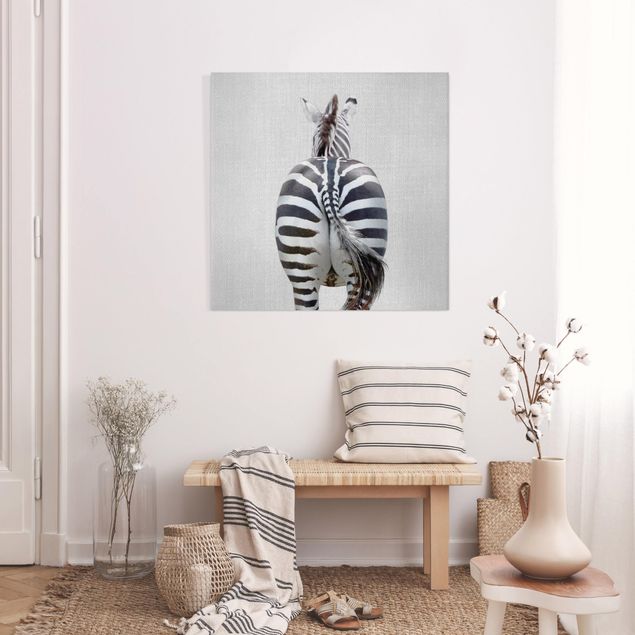 Canvas print - Zebra From Behind - Square 1:1