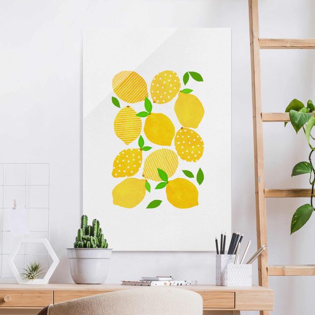 Magnettafel Glas Lemon With Dots