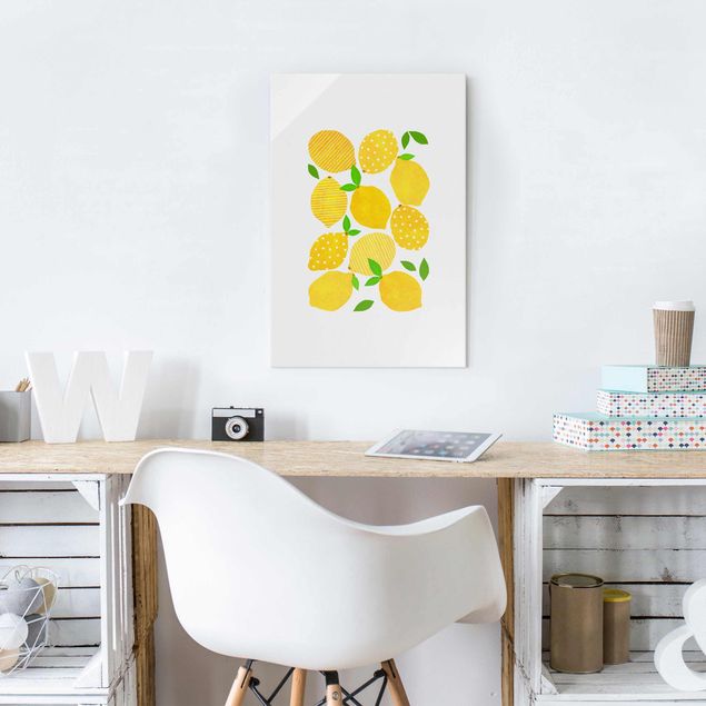 Glass print - Lemon With Dots