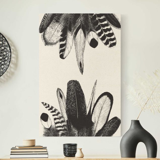 Natural canvas print - Two Feather Nests - Portrait format 2:3