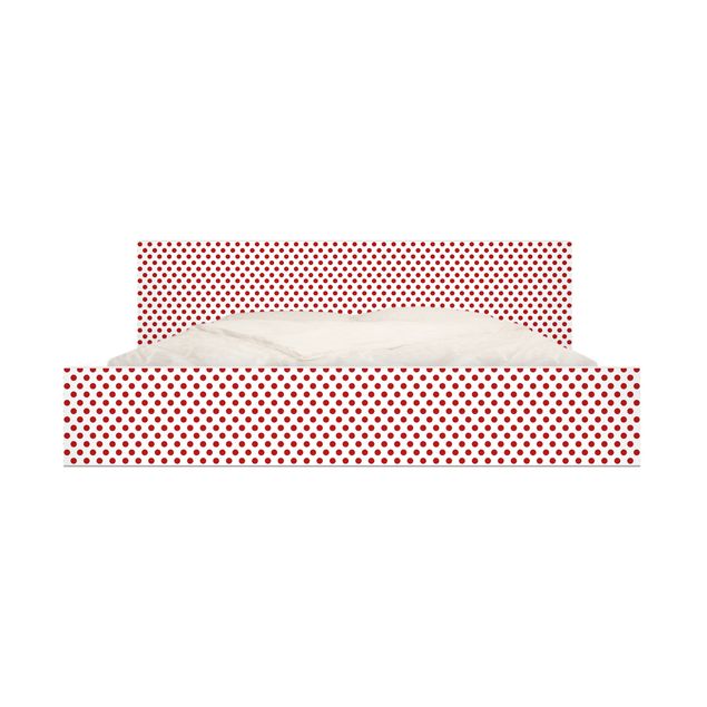 Adhesive film for furniture IKEA - Malm bed 160x200cm - No.DS92 Dot Design Girly White