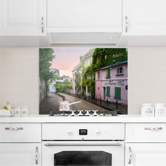 Glass splashback kitchen landscape Rose Coloured Twilight In Paris