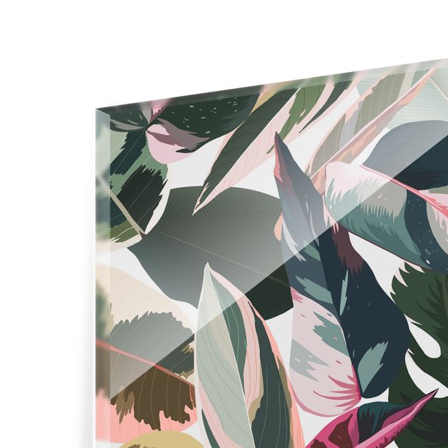 Splashback - Pink Tropical Pattern XXL - Landscape format 2:1
