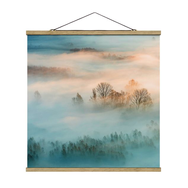 Fabric print with poster hangers - Fog At Sunrise