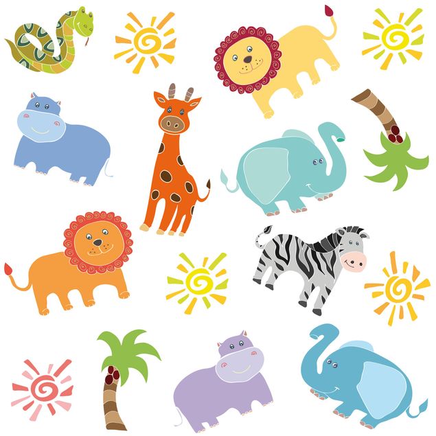Adhesive film for furniture - Animals From Africa Children Pattern