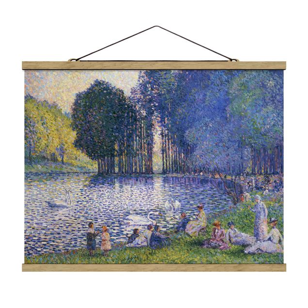 Fabric print with poster hangers - Henri Edmond Cross - The Lake In The Bois De Boulogne