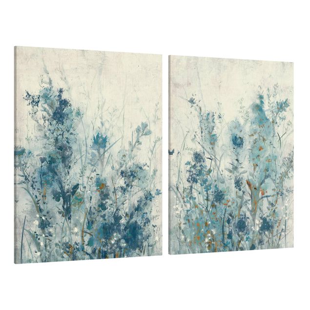 Print on canvas - Blue Spring Meadow Set I