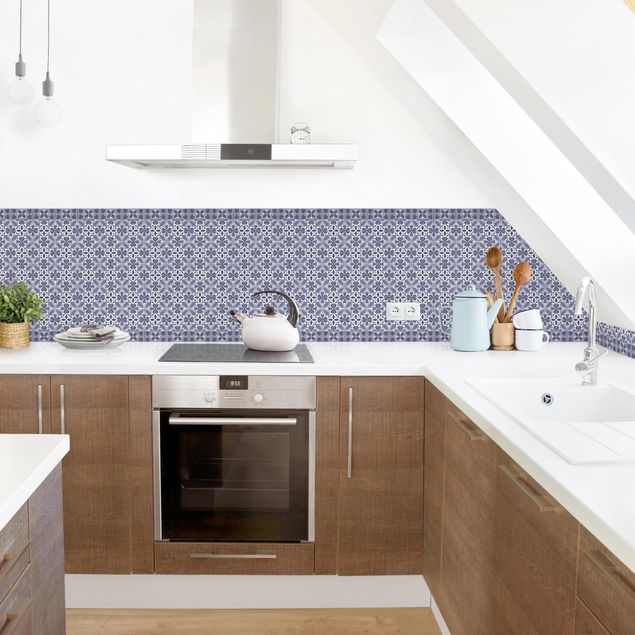 Kitchen splashback tiles Geometrical Tile Mix Blossom Purple