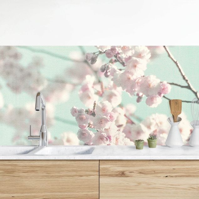 Kitchen splashback flower Dancing Cherry Blossoms On Canvas