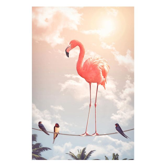 Magnetic memo board - Sky With Flamingo