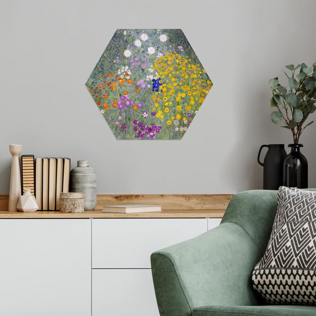 Alu-Dibond hexagon - Gustav Klimt - Cottage Garden