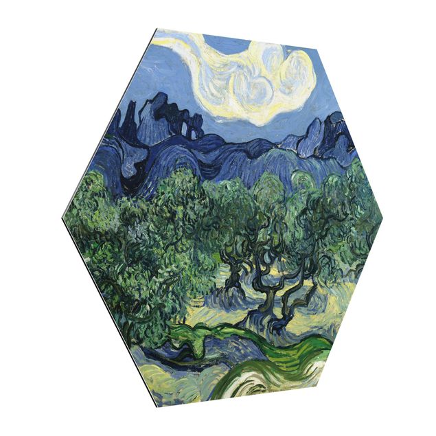 Alu-Dibond hexagon - Vincent Van Gogh - Olive Trees