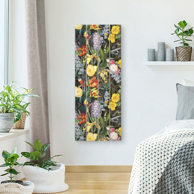 Coat rack - Flowers With Colourful Tropical Birds