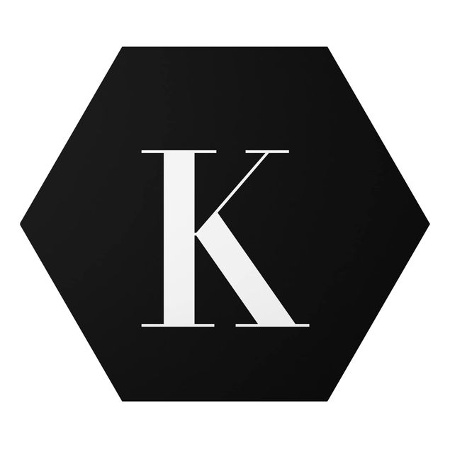Alu-Dibond hexagon - Letter Serif Black K