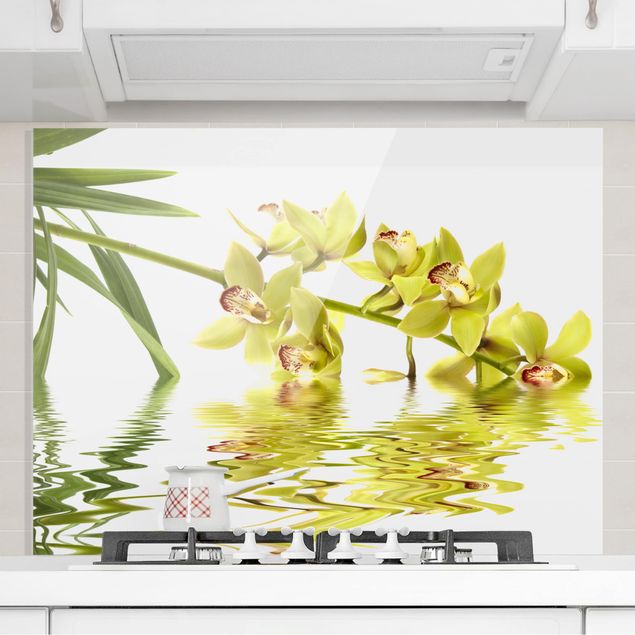 Glass splashback flower Elegant Orchid Waters