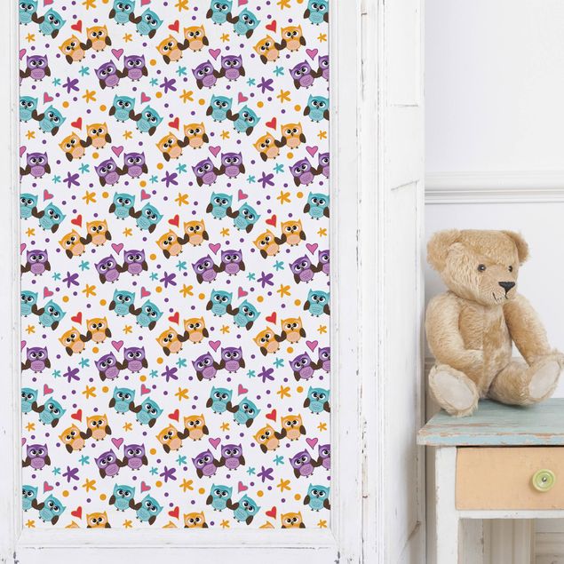 Adhesive film for furniture - Sweet Child Pattern With Owls In Love