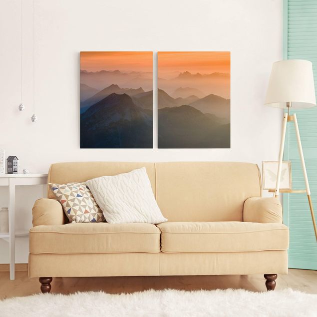 Print on canvas 2 parts - View From The Zugspitze Mountain