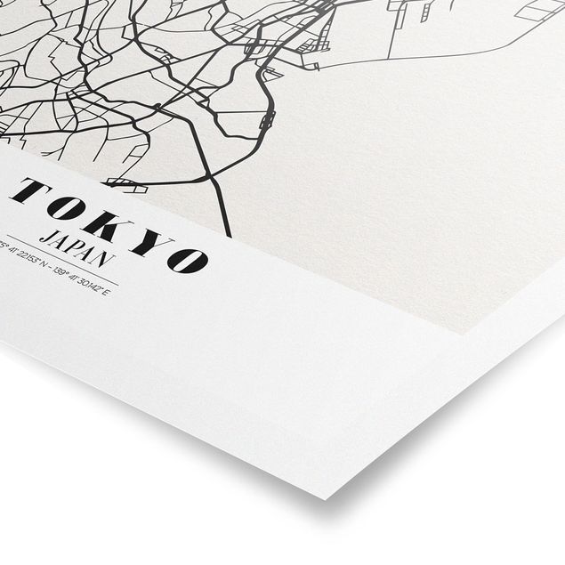 Poster city, country & world maps - Tokyo City Map - Classic
