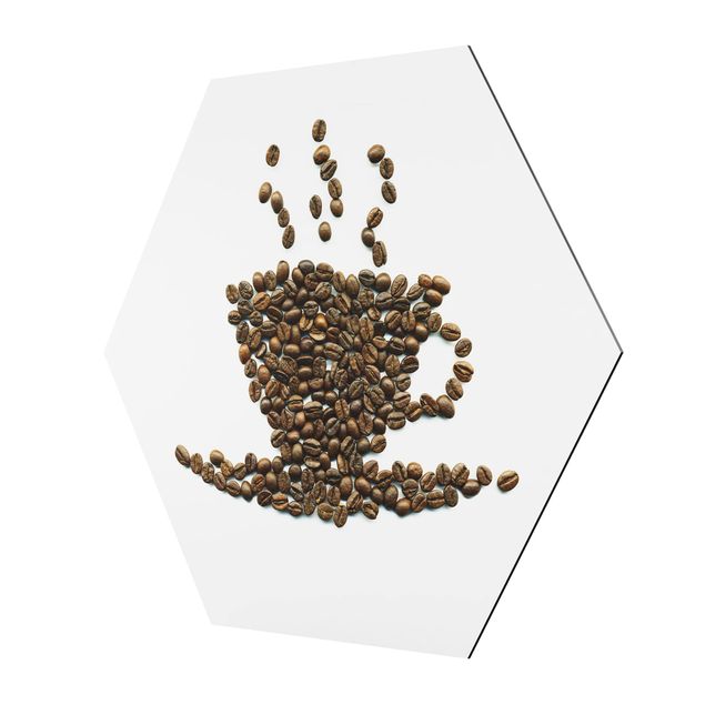 Alu-Dibond hexagon - Coffee Beans Cup